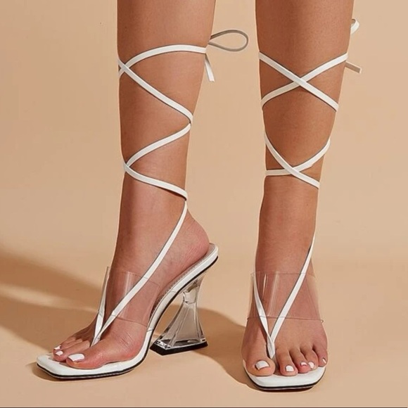 Lace Up Pyramid Heels- 9.5 - Picture 2 of 5